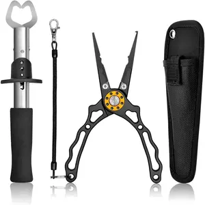 Fish Lip Gripper Pliers - Upgraded Muti-Function Hook Remover and Split Ring Pliers  Fly Fishing, Ice Fishing, Fishing Gear - Gift  Men (Package B)