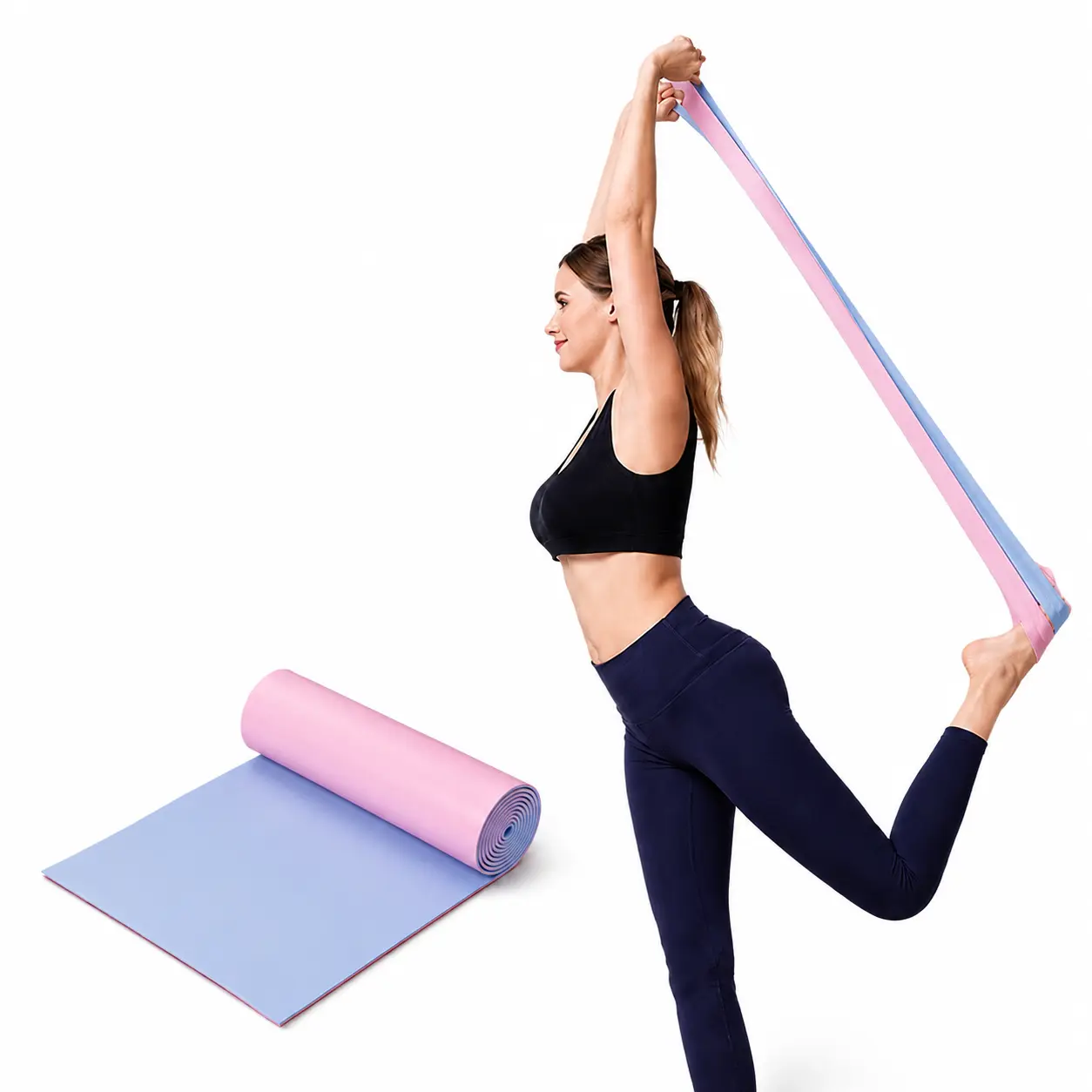 Dual-Color Thick Elastic Resistance Band, Athletic Training Gear, Inner Thigh & Core Workout Tool, for Home & Travel Fitness Suitable for All Users, Athletic Training Resistance Bands, Inner Thigh And Core Workout Resistance Bands