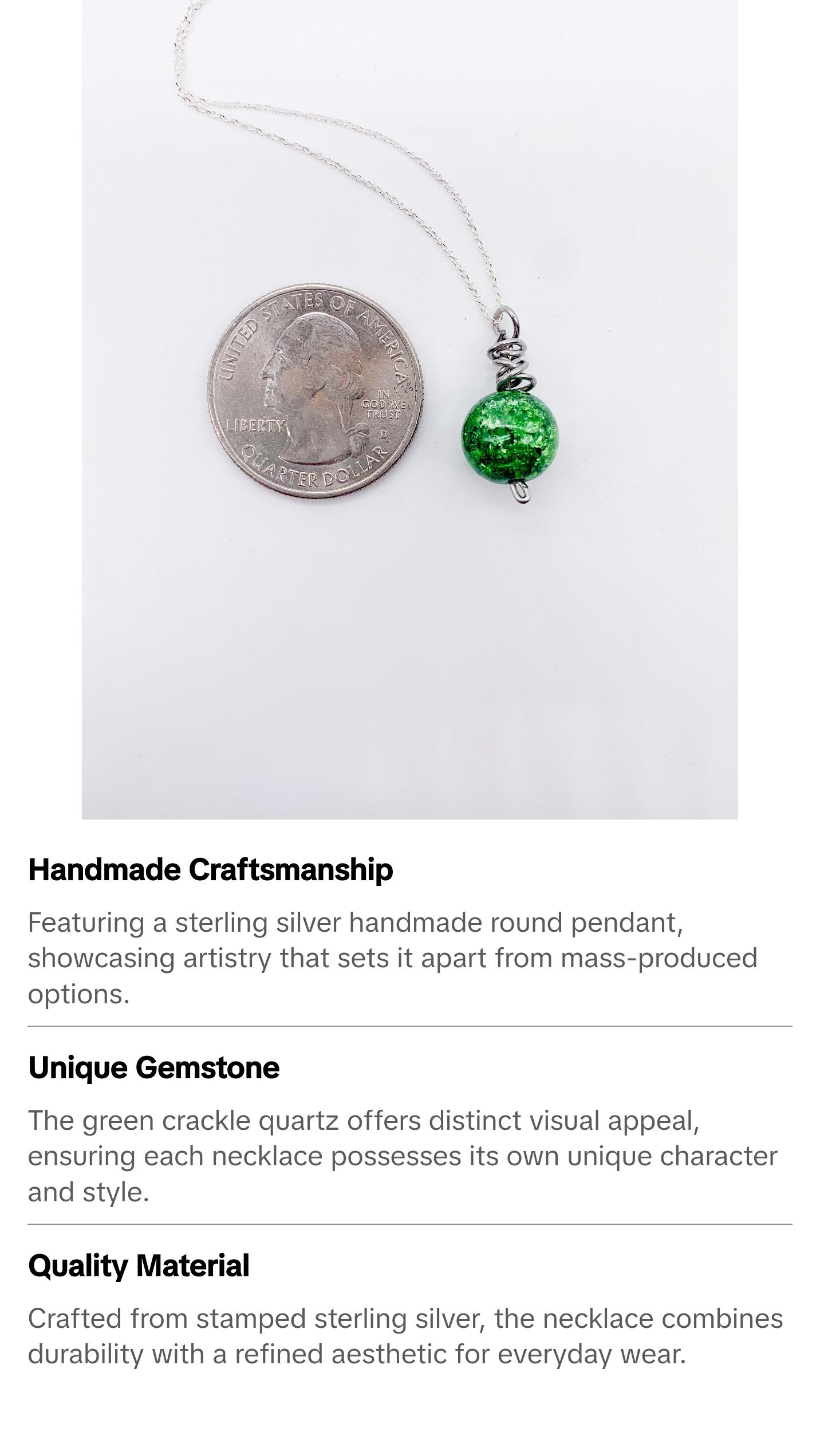 GREEN CRACKLE QUARTZ NECKLACE