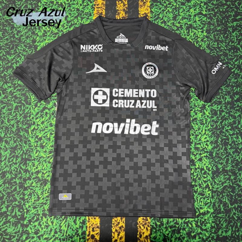 2526 Mexico League  Cruz Azul Away Black Long Sleeve Top Soccer Jerseys LIGAMX Fan Edition