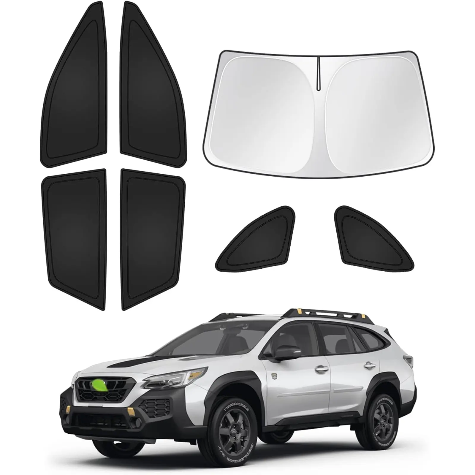 Sunshades for 2020-2025 Subaru Outback Accessories Windshield Sun Shade Side Rear Window Shade Cover Sun Visor Shield Privacy Protection Keep Vehicle Cool Black 7PCS
