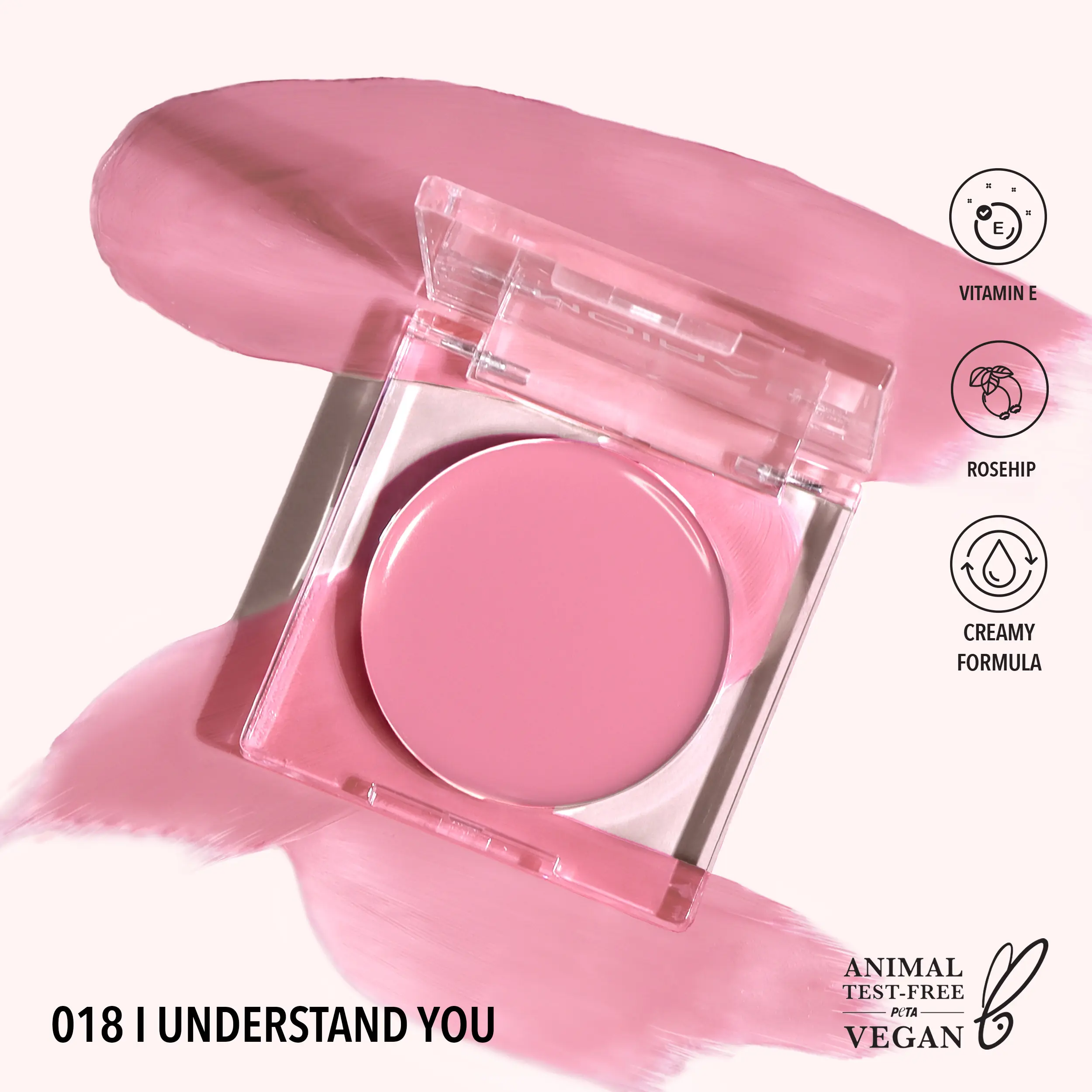 MOIRA | Loveheat Cream Blush (018, I Understand You) | Dewy Cream Blush with Lightweight, Blendable Color