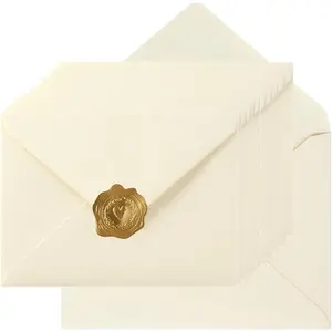 100 Pieces A7 Envelopes Colorful 5x7 Envelopes for Greeting Cards, Birthday, Weddings, Baby Shower Invitation Cards (Cream Color, A7(5.24 x 7.24 Inches))