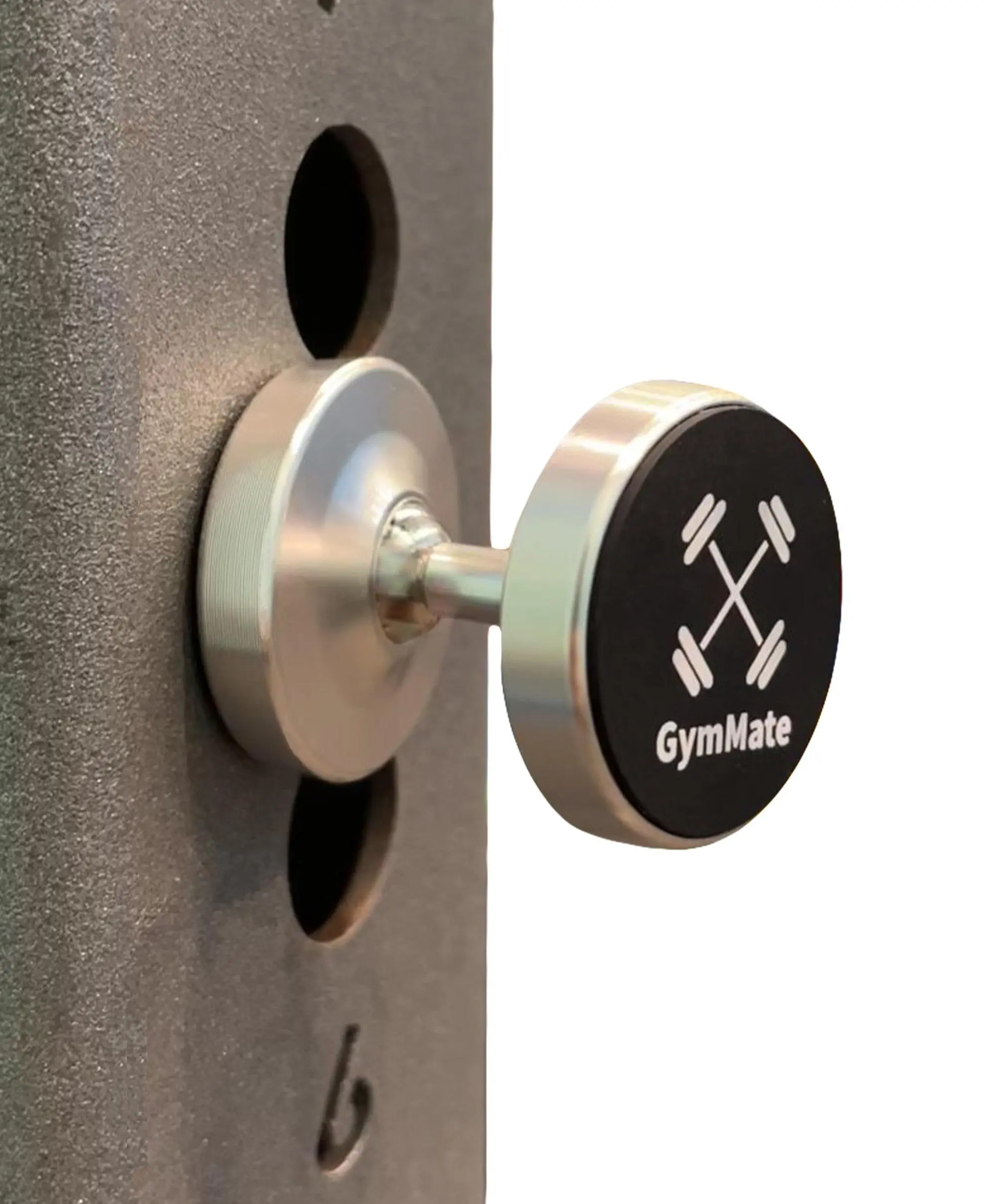 Gym Mate Dual Magnetic Phone Mount & Holder. Attaches magnetically to Metal Surface. Shoot Hands-Free Videos While Working Out. Strong Joints and Magnets. Compact Size.