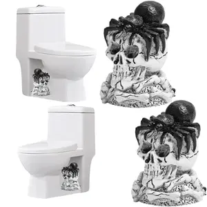 2 Pack Skull Toilet Bolt Covers Decorative,  Toilet Bolt Caps Decorative, Funny Bathroom Decor, Bathroom Accessories, Easy Installation Replacement , Halloween Decoration (Spider Skull)