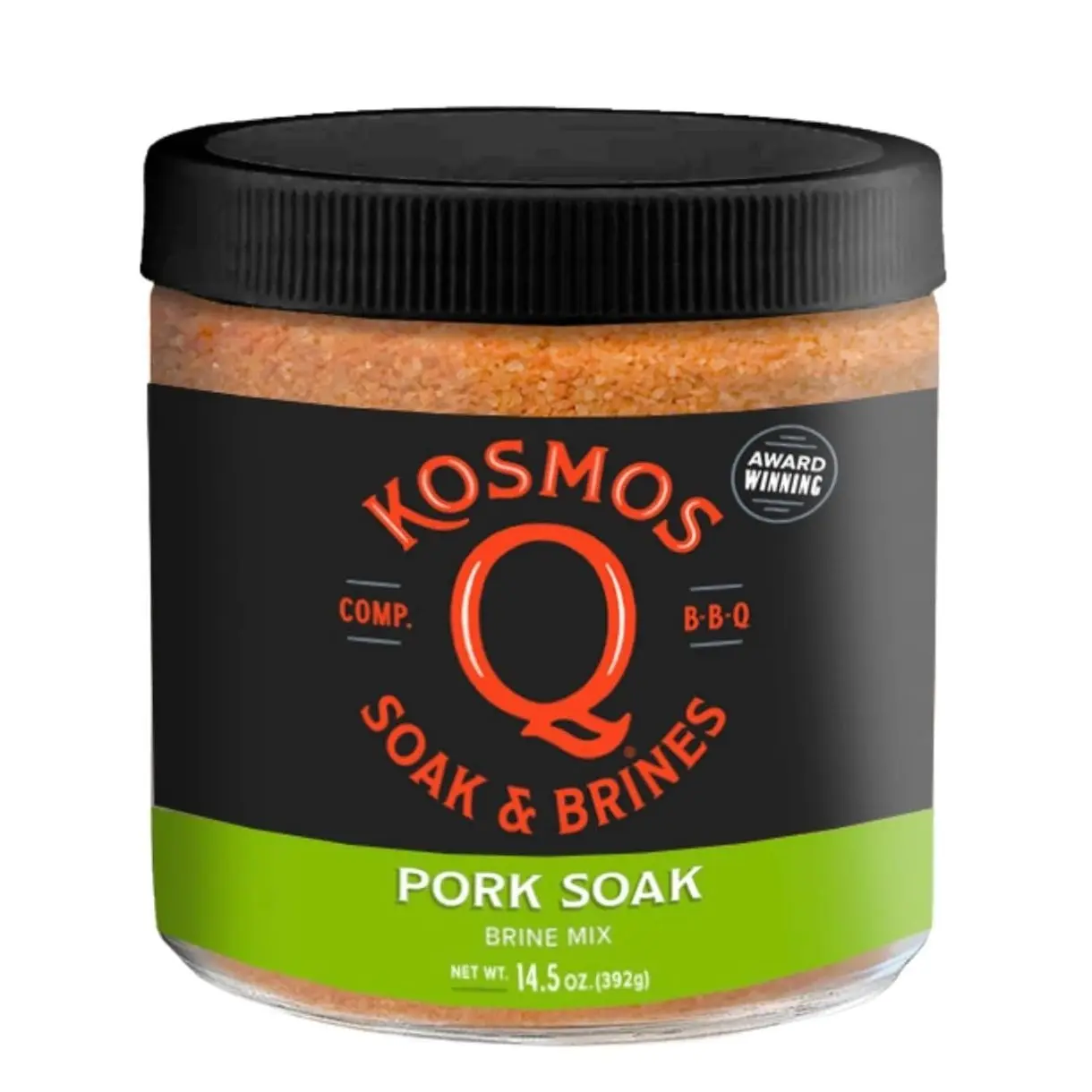 Kosmos Q Pork Brine Soak & Seasoning, Sweet Brown Sugar & Worcestershire Infusion For Pork Chops, Roasts, Shoulder, Smoking, Grilling, Roasting, Locks In Juiciness, Savory Flavor, Mix, 16 Oz Jar