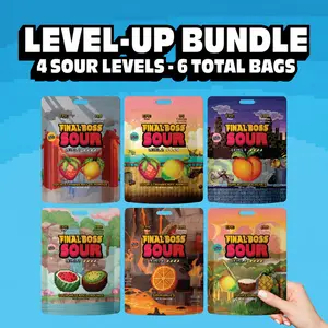 Final Boss Sour - Level-Up Bundle Variety Pack (6-Pack) | Real Dried Fruit | Fruit Snack Coconut Watermelon Peach Freezedried Mixed Berry Flavored Natural
