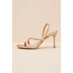 Lulus Leigh Champagne Gold Strappy High Heel Sandals
