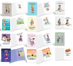 Stonehouse Collection Funny Birthday Card Assortment for Women- Full Color Front & Inside! - Bulk Set Birthday Cards - Boxed Birthday Cards With Greeting Inside