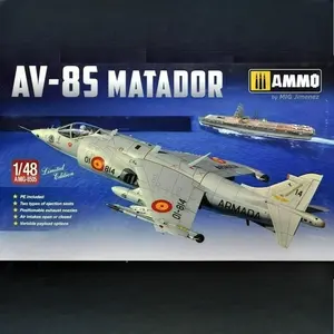 Kinetic K8505 1/48 Harrier AV-8s Model Kit, Spanish American British Versions, Military Assembly Model, Aircraft Model Toy