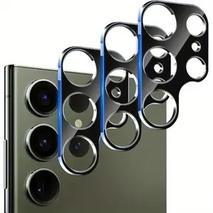 3-Packs Camera Lens Protector for Samsung Galaxy S24 Ultra S26/S26 Plus/S26 Ultra(6.8 Inch), 9H Hardness Anti Scratch Easy Installation Tempered Glass - Black, Anti-Scratch, HD Clear, Bubble-Free Installation