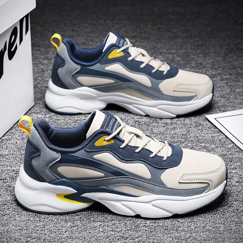 Men's Fashion Chunky Sneakers, Breathable Lightweight Walking Shoes, Non Slip Cushioned Athletic Trainers, Casual Daily Outdoor Running Footwear