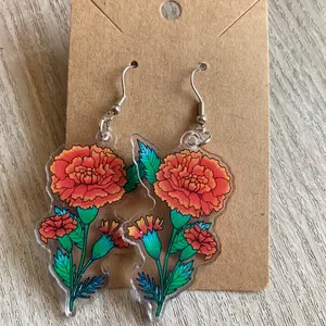 Cute Carnation Earrings - Elegant Design with Colorful Flowers, Lightweight and Durable, Perfect for Everyday Wear