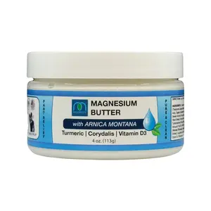 Magnesium Body Butter with Vitamin D3, Arnica Montana, Turmeric & Corydalis – Soothing Topical Magnesium Cream – Nourishing Skin Moisturizer – Vegan, Made in USA