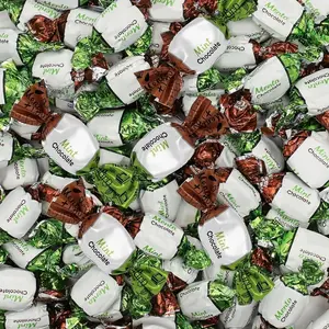 Arcor Chocolate Filled Mints Candy | 2 Pound Bag | Individually Wrapped Chocolate Mint Hard Candy | Old Fashioned Refreshing Treat with Creamy Filling | About 165 Pieces