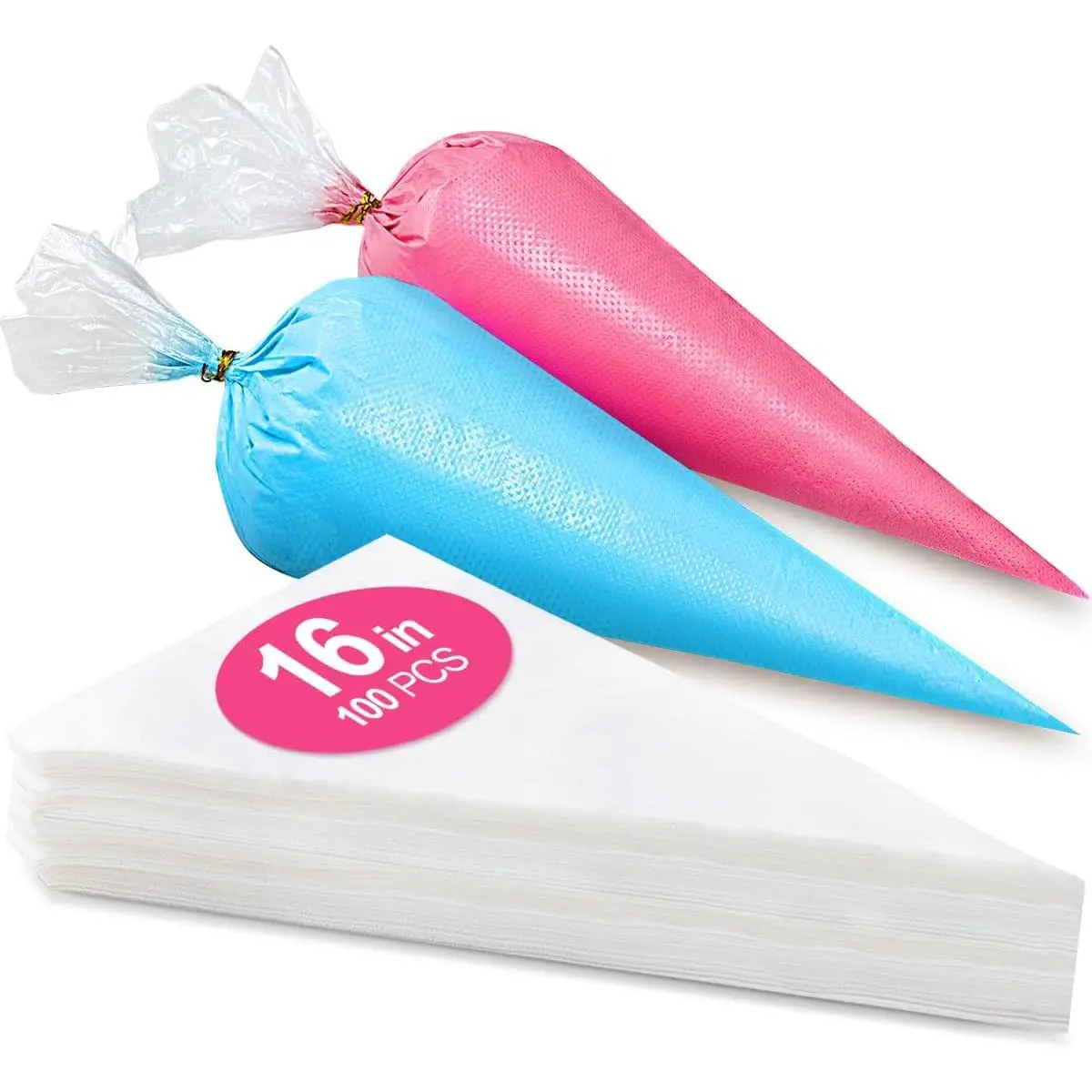 16 Inch Piping Bags Disposable, 100 count Large Pastry Bags, Frosting Bags, Cake Decorating Bags, Decorating Bags Large Piping Bags, Decorating Bags