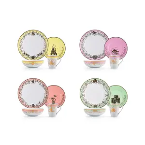 Disney Princess 16-Piece Dinnerware Set | Merida, Pocahontas, Moana, Snow White