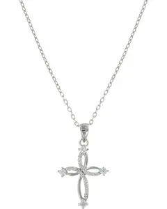 Montana Silversmiths Women's Silver Tangled Arms Cross Necklace - Nc3883
