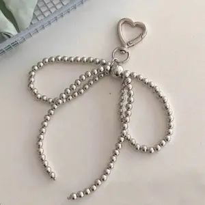 1pc Simple And Fashionable Beaded Bow Love Keychain Pendant Versatile Bag Hanging Accessories Small Accessories Suitable For Girls Small Gifts Gifts For Women