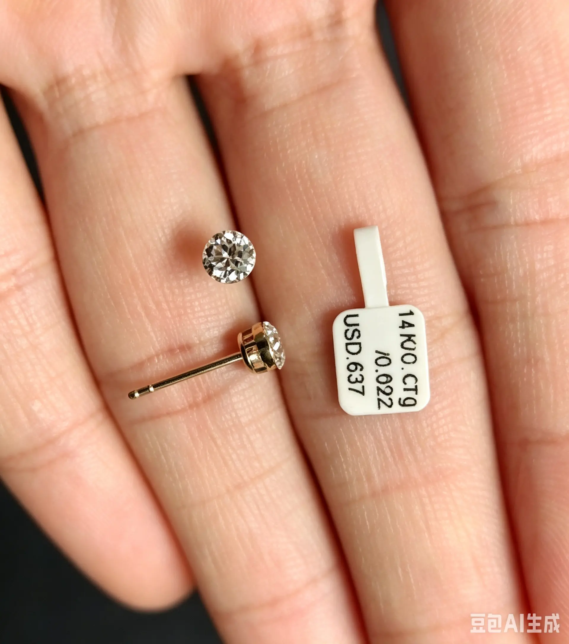 14k  lab grown diamond earring