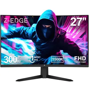 Z-EDGE UG27S 27-Inch Curved gaming Monitor – 300Hz, Pc Computer Screen, Full HD 1080P, Frameless Design, FreeSync, Eye Care, Dual HDMI & Display Ports