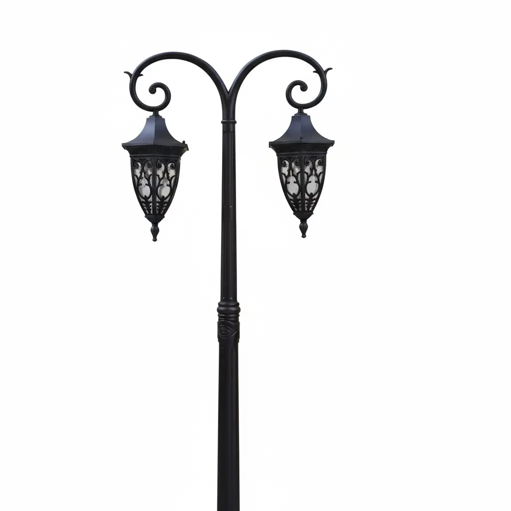 Antique Bronze Double Lantern Post Lamp