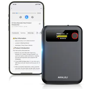 AI Voice Recorder with Display App-Controlled ChatGPT-Powered 104-Language Transcription Summarization Dual-Mode Recording 64GB Portable One-Touch Playback Lightweight Durable Long Battery Life Audio voice changer device