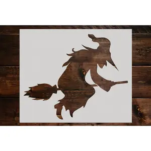 Witch on a Broom Stencil - Art and Wall Stencil