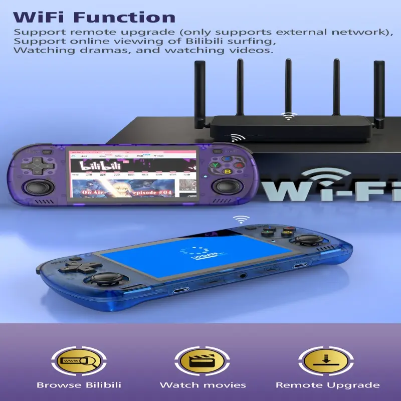 R36H ProMAX エミュレーターゲーム機 クリアブルー新品 The R36H Promax retro handheld game console runs on a Linux