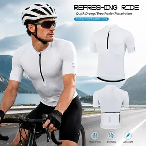 Men's Professional Half-Zip Short-Sleeve Cycle Jersey - Quick-Drying, Breathable, Lightweight Cycling Top with Rear Pocket, Ideal for Road Cycling, Outdoor Riding