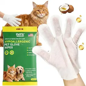 #SumerVibes PetFit Naturals Pet Glove Wipes 6-Pack Gentle Non-Toxic Grooming for Cats Kitten Paw Cleaning