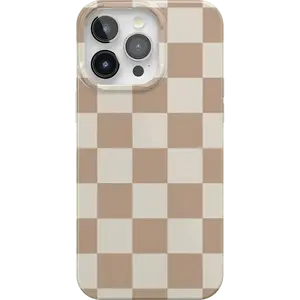 Casely iPhone 15 Pro Case | Fit Check | Neutral Checkerboard | Compatible with MagSafe | Classic Ultra Thin Design