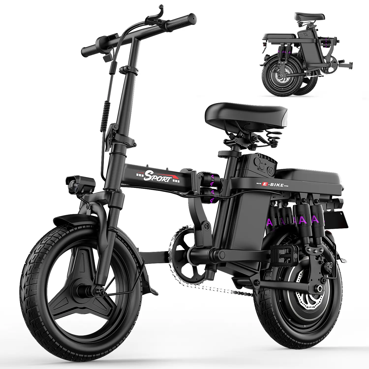 PikaBike F12 Electric Bike for Adults, 1200W Motor, 48V 15AH Removable Battery, MAX Speed 25MPH, 24-40Miles Long Range Commuting Ebike, Dual Disc Brakes, Lightweigh 14" Folding Electric Bicycle for Women Men
