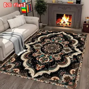2D flat large popular velvet carpet with exquisite and complex floral pattern design. Carpet for living rooms, hallways, bedrooms, and game rooms - modern home decor carpet Home Decor Rugs