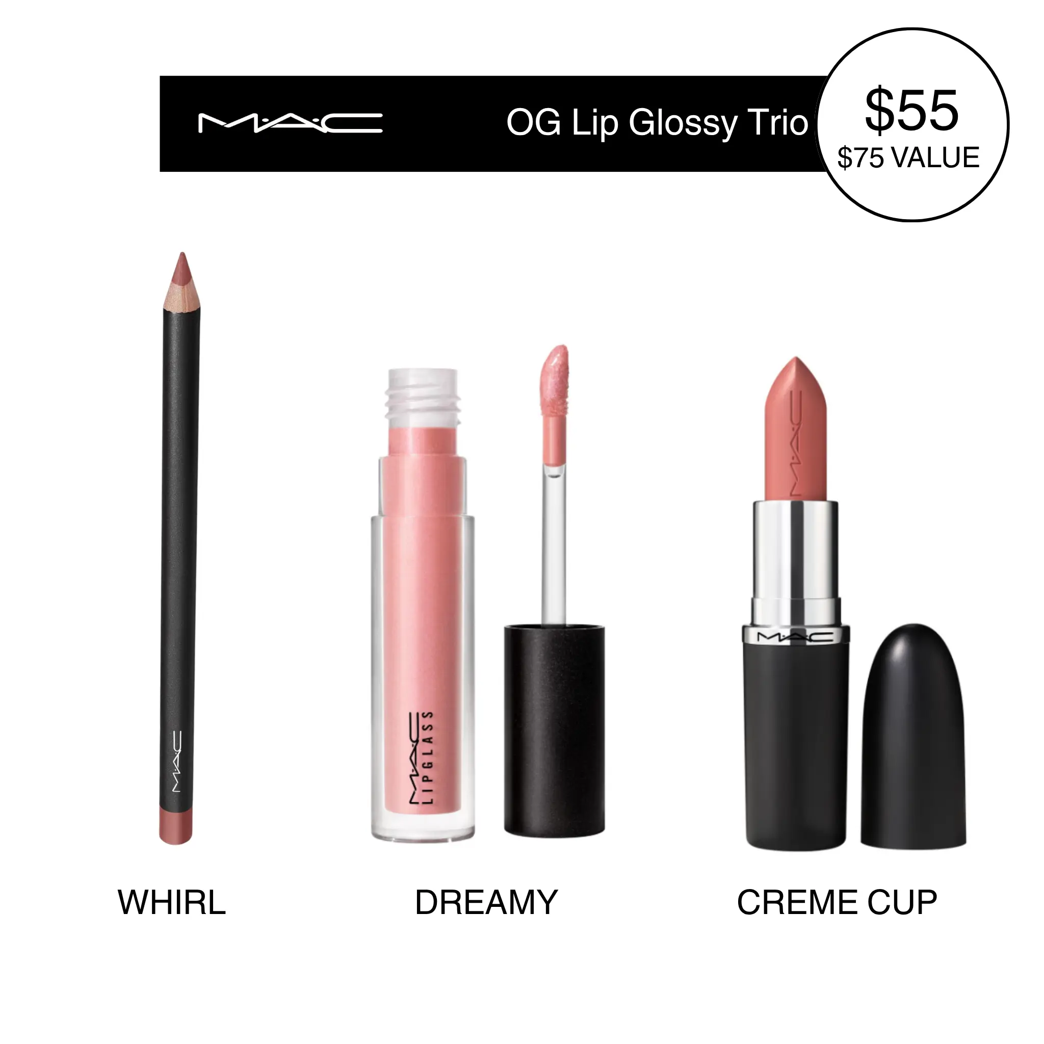 MAC OG Glossy Lip Trio – Sculpt, Fill & Shine Set MAC OG Glossy Lip Trio – Sculpt, Fill & Shine Set