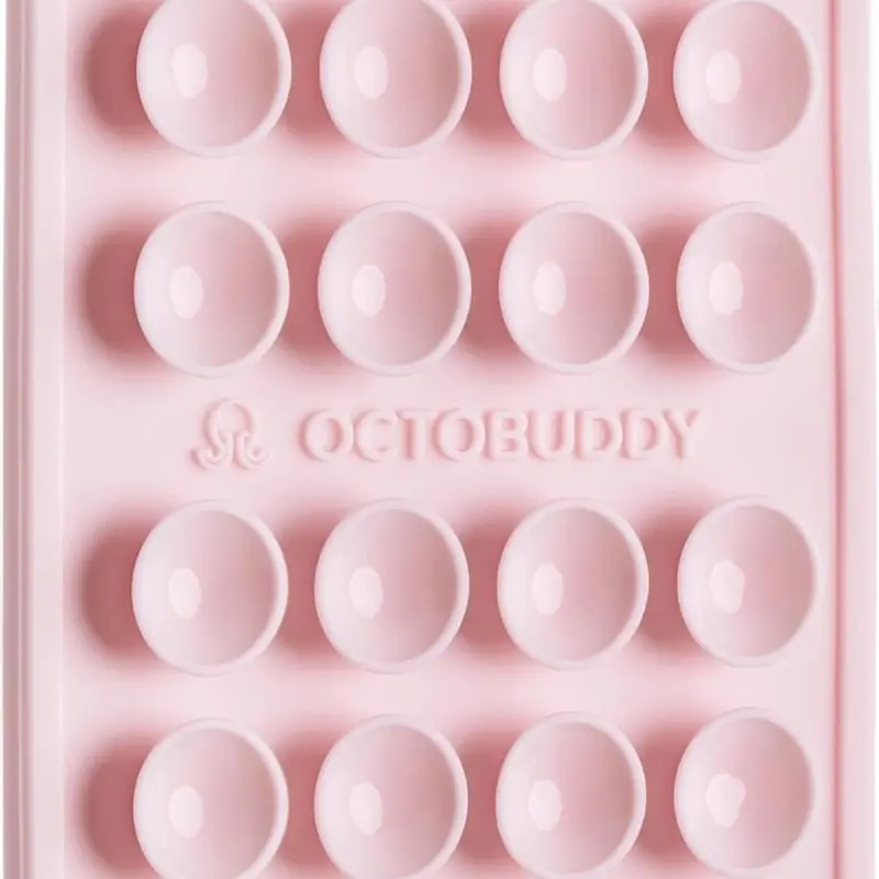 OCTOBUDDY Classic - Silicone Suction Phone Case Adhesive Mount - Hands-Free, Strong Grip Holder for Selfies and Videos - iPhone and Android Compatible - 2.25″ x 3.25″, Chalk Pink