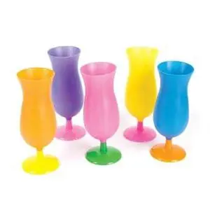 Plastic Hurricane Glasses 12 PACK 3834D