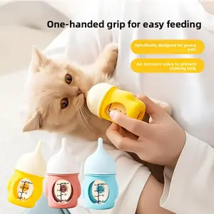 Pet feeding bottle for kittens and puppies, biomimetic anti-choke silicone bottle for newborn pets, feeding supplies