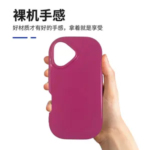 Large hole, chunky design, suitable for Apple 16 phone case, popular solid color simple case for 14