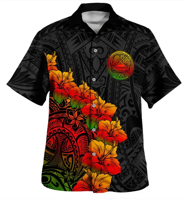 American Samoa Hawaiian Shirt Style Tropical