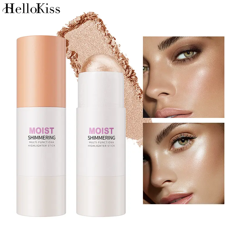 Moist Shimmer Highlight Stick, Sheer Glass-Like Glow with Buildable Radiance, Cream Makeup Stick for Face and Body, Portable Makeup Stick, Lightweight Buildable Glow for Makeup.
