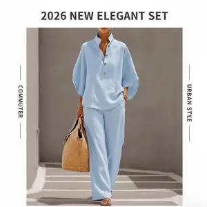 2026 New Elegant Commuter Ladies Shirt Set Casual Urban Set