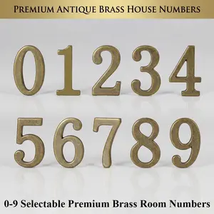 Premium Brass Room Numbers 0-9, Durable Solid Metal Digits for Apartment & Office Doors, Personalized Holiday Decor