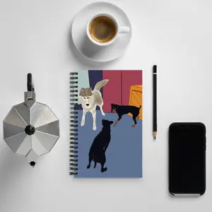 Triple Neighborhood Watch Dogs Spiral notebook