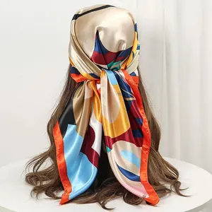 Silk Printed Square Scarf for Women – Versatile Satin Shawl & Headband | Lamaquise