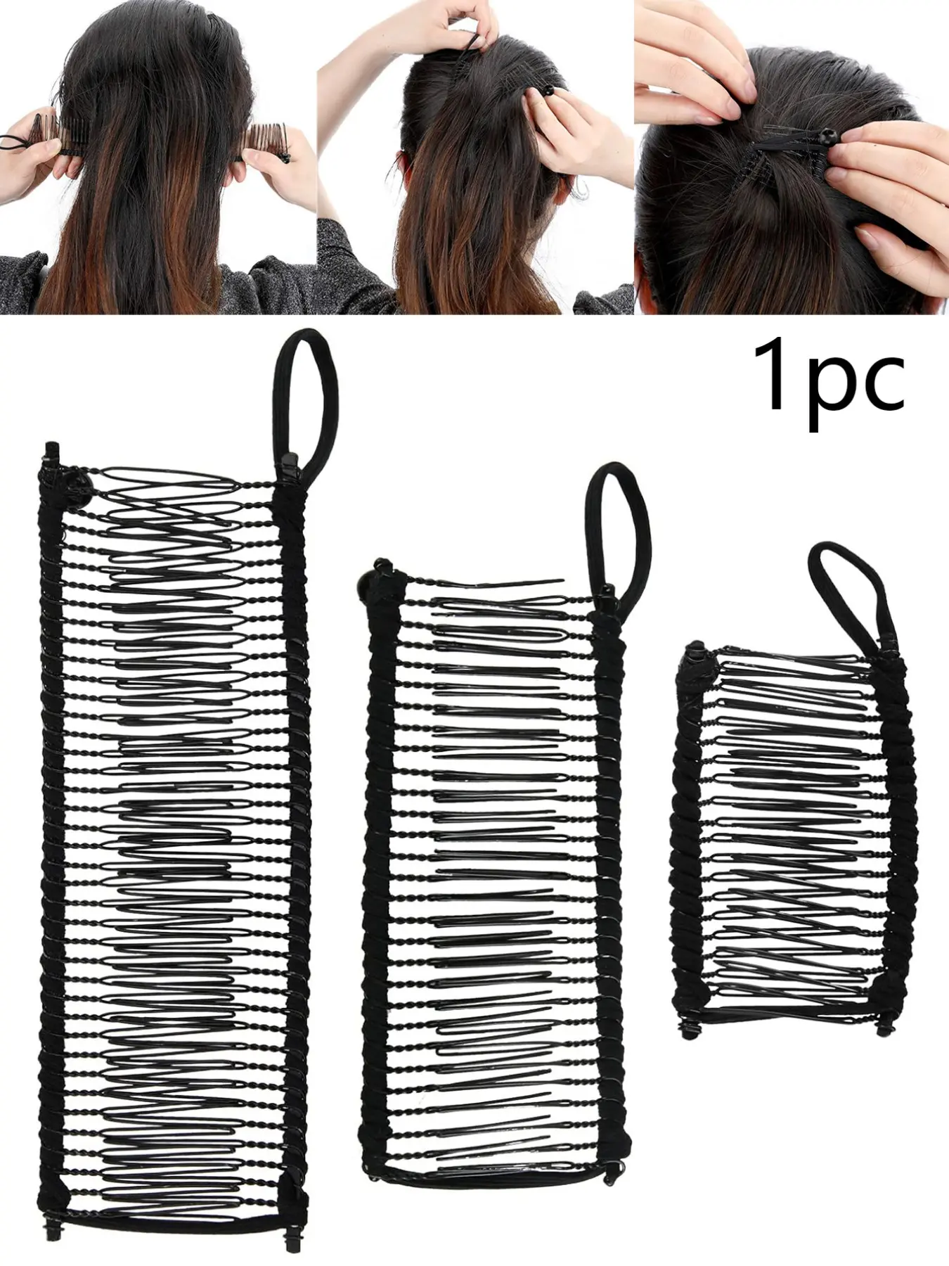 1pc Simple Banana Comb High Elasticity Adjustable Hair Clip Clamp Hair Claws Hair Barrettes Vintage Style for Daily Commute Party Use Adjustable Clips Flat Hair Clips Hairpins