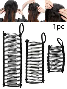 1pc Simple Banana Comb High Elasticity Adjustable Hair Clip Clamp Vintage Style for Daily Commute Party Use Adjustable Clips Flat Hair Clips Hairpins