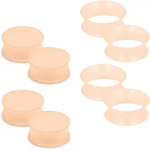 8G-25mm   Tone Solid/Hollow Slicone Gauges Tunnels Plugs for Ears Double Flare Gauge Stretching Kit Ear Expander   for Women Men