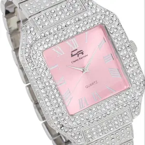 Pink face bling bezel watch