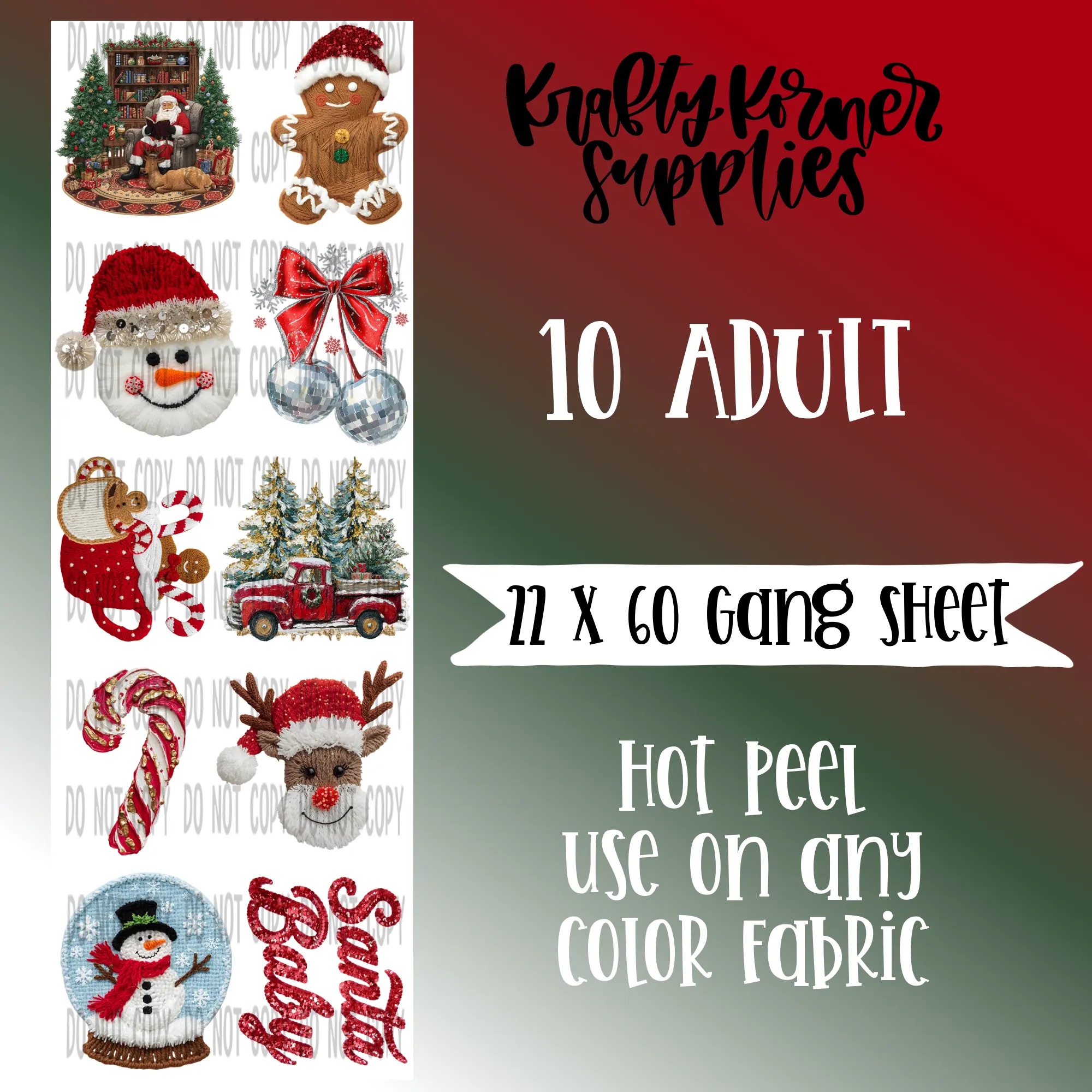 Santa Baby - Transfer Gang Sheet, 22 x 60